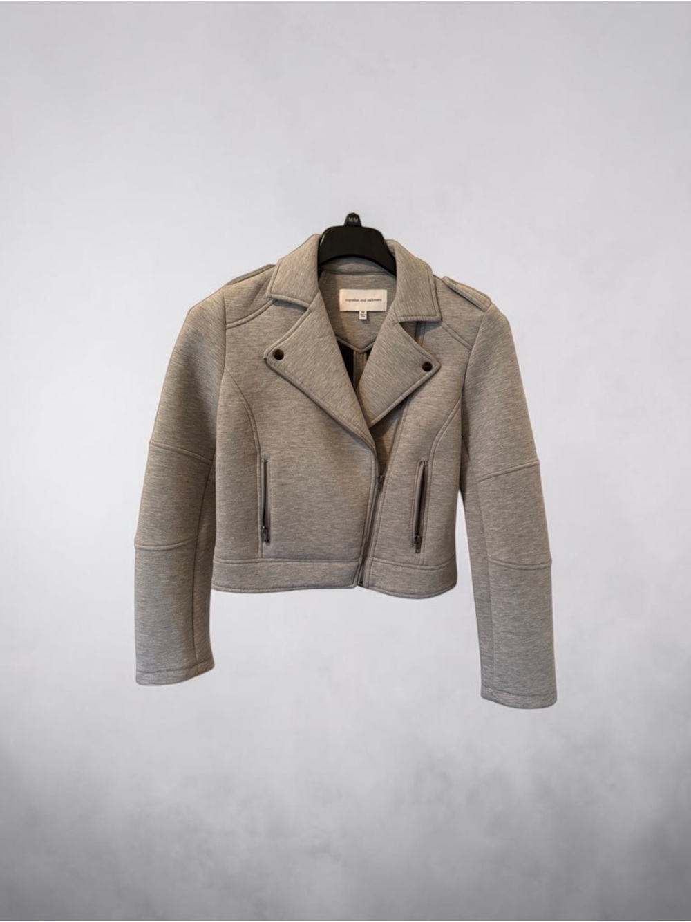 Cupcakes and Cashmere Gray Moto Jacket Womens Medium